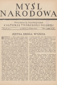 Myśl Narodowa : tygodnik poświęcony kulturze twórczości polskiej. R. 14, 1934, nr 7