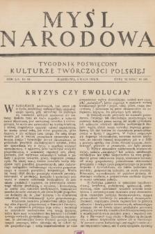 Myśl Narodowa : tygodnik poświęcony kulturze twórczości polskiej. R. 14, 1934, nr 19
