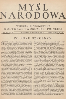 Myśl Narodowa : tygodnik poświęcony kulturze twórczości polskiej. R. 14, 1934, nr 25