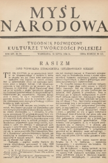 Myśl Narodowa : tygodnik poświęcony kulturze twórczości polskiej. R. 14, 1934, nr 30