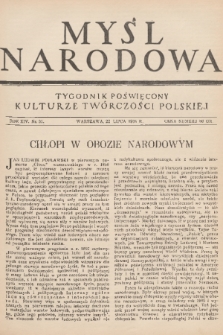 Myśl Narodowa : tygodnik poświęcony kulturze twórczości polskiej. R. 14, 1934, nr 31