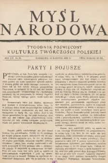 Myśl Narodowa : tygodnik poświęcony kulturze twórczości polskiej. R. 14, 1934, nr 35