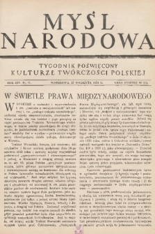Myśl Narodowa : tygodnik poświęcony kulturze twórczości polskiej. R. 14, 1934, nr 41