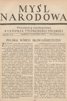 Myśl Narodowa : tygodnik poświęcony kulturze twórczości polskiej. R. 14, 1934, nr 43