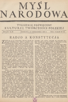 Myśl Narodowa : tygodnik poświęcony kulturze twórczości polskiej. R. 14, 1934, nr 44