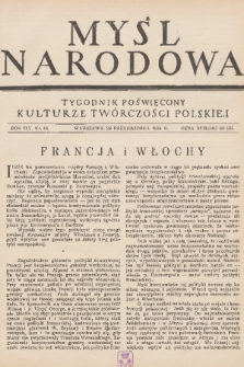 Myśl Narodowa : tygodnik poświęcony kulturze twórczości polskiej. R. 14, 1934, nr 46