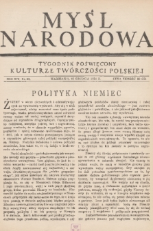 Myśl Narodowa : tygodnik poświęcony kulturze twórczości polskiej. R. 14, 1934, nr 53