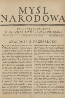 Myśl Narodowa : tygodnik poświęcony kulturze twórczości polskiej. R. 15, 1935, nr 12