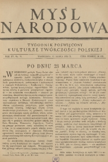 Myśl Narodowa : tygodnik poświęcony kulturze twórczości polskiej. R. 15, 1935, nr 13