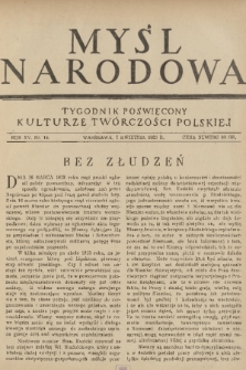 Myśl Narodowa : tygodnik poświęcony kulturze twórczości polskiej. R. 15, 1935, nr 14