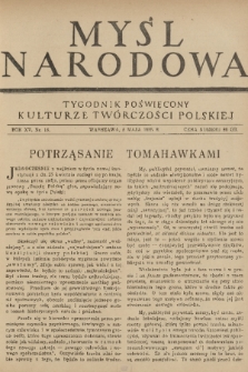 Myśl Narodowa : tygodnik poświęcony kulturze twórczości polskiej. R. 15, 1935, nr 18