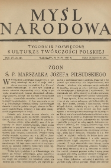 Myśl Narodowa : tygodnik poświęcony kulturze twórczości polskiej. R. 15, 1935, nr 20