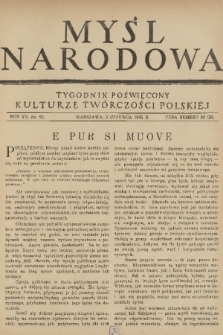 Myśl Narodowa : tygodnik poświęcony kulturze twórczości polskiej. R. 15, 1935, nr 23