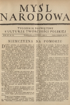 Myśl Narodowa : tygodnik poświęcony kulturze twórczości polskiej. R. 15, 1935, nr 24