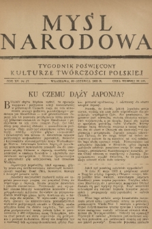 Myśl Narodowa : tygodnik poświęcony kulturze twórczości polskiej. R. 15, 1935, nr 27
