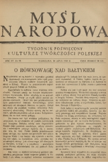 Myśl Narodowa : tygodnik poświęcony kulturze twórczości polskiej. R. 15, 1935, nr 29