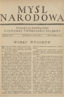 Myśl Narodowa : tygodnik poświęcony kulturze twórczości polskiej. R. 15, 1935, nr 30