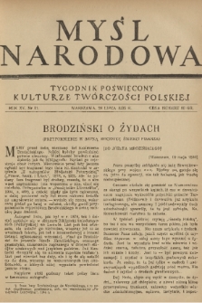 Myśl Narodowa : tygodnik poświęcony kulturze twórczości polskiej. R. 15, 1935, nr 31