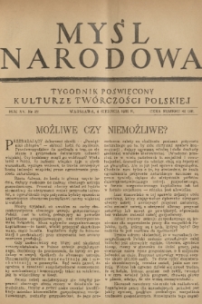 Myśl Narodowa : tygodnik poświęcony kulturze twórczości polskiej. R. 15, 1935, nr 32