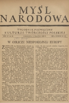 Myśl Narodowa : tygodnik poświęcony kulturze twórczości polskiej. R. 15, 1935, nr 33