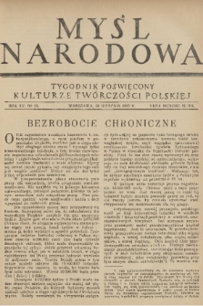 Myśl Narodowa : tygodnik poświęcony kulturze twórczości polskiej. R. 15, 1935, nr 34