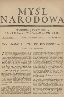 Myśl Narodowa : tygodnik poświęcony kulturze twórczości polskiej. R. 15, 1935, nr 35