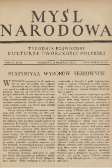 Myśl Narodowa : tygodnik poświęcony kulturze twórczości polskiej. R. 15, 1935, nr 39