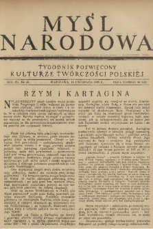 Myśl Narodowa : tygodnik poświęcony kulturze twórczości polskiej. R. 15, 1935, nr 46