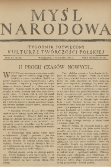 Myśl Narodowa : tygodnik poświęcony kulturze twórczości polskiej. R. 15, 1935, nr 49