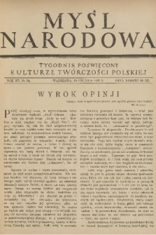 Myśl Narodowa : tygodnik poświęcony kulturze twórczości polskiej. R. 15, 1935, nr 52