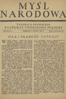 Myśl Narodowa : tygodnik poświęcony kulturze twórczości polskiej. R. 16, 1936, nr 1