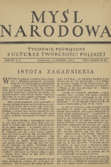 Myśl Narodowa : tygodnik poświęcony kulturze twórczości polskiej. R. 16, 1936, nr 3