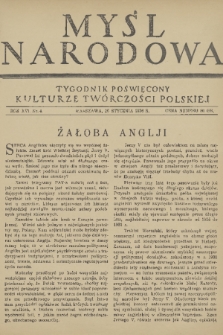 Myśl Narodowa : tygodnik poświęcony kulturze twórczości polskiej. R. 16, 1936, nr 4