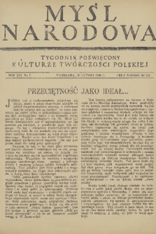 Myśl Narodowa : tygodnik poświęcony kulturze twórczości polskiej. R. 16, 1936, nr 7