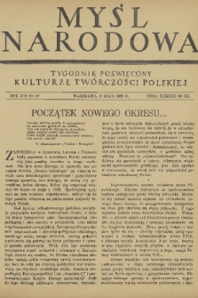 Myśl Narodowa : tygodnik poświęcony kulturze twórczości polskiej. R. 16, 1936, nr 19