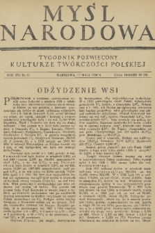 Myśl Narodowa : tygodnik poświęcony kulturze twórczości polskiej. R. 16, 1936, nr 21