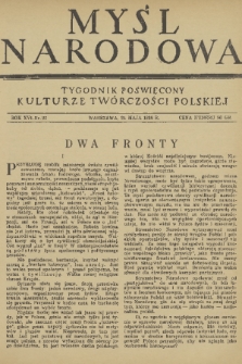 Myśl Narodowa : tygodnik poświęcony kulturze twórczości polskiej. R. 16, 1936, nr 22
