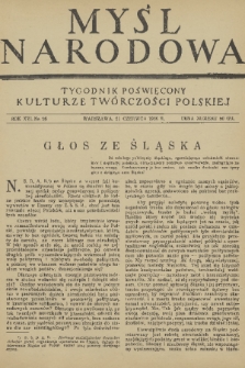Myśl Narodowa : tygodnik poświęcony kulturze twórczości polskiej. R. 16, 1936, nr 26