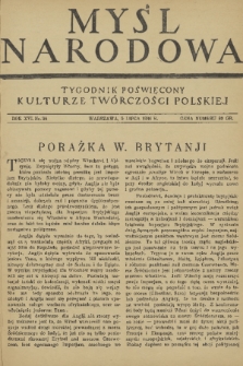 Myśl Narodowa : tygodnik poświęcony kulturze twórczości polskiej. R. 16, 1936, nr 28
