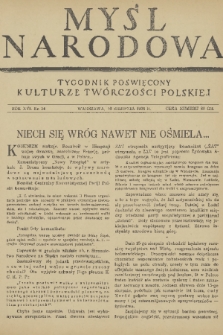 Myśl Narodowa : tygodnik poświęcony kulturze twórczości polskiej. R. 16, 1936, nr 34