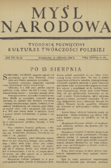Myśl Narodowa : tygodnik poświęcony kulturze twórczości polskiej. R. 16, 1936, nr 35