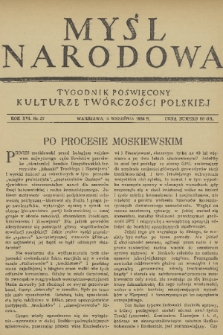 Myśl Narodowa : tygodnik poświęcony kulturze twórczości polskiej. R. 16, 1936, nr 37