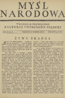 Myśl Narodowa : tygodnik poświęcony kulturze twórczości polskiej. R. 16, 1936, nr 38