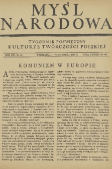 Myśl Narodowa : tygodnik poświęcony kulturze twórczości polskiej. R. 16, 1936, nr 42