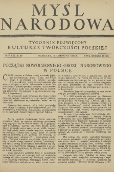 Myśl Narodowa : tygodnik poświęcony kulturze twórczości polskiej. R. 16, 1936, nr 47