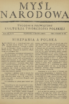 Myśl Narodowa : tygodnik poświęcony kulturze twórczości polskiej. R. 16, 1936, nr 50