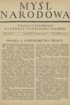 Myśl Narodowa : tygodnik poświęcony kulturze twórczości polskiej. R. 17, 1937, nr 2
