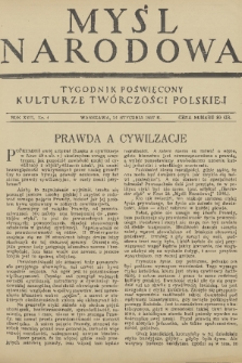 Myśl Narodowa : tygodnik poświęcony kulturze twórczości polskiej. R. 17, 1937, nr 4