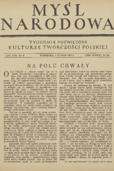 Myśl Narodowa : tygodnik poświęcony kulturze twórczości polskiej. R. 17, 1937, nr 6