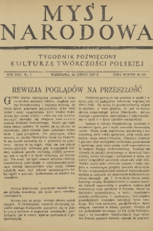 Myśl Narodowa : tygodnik poświęcony kulturze twórczości polskiej. R. 17, 1937, nr 7